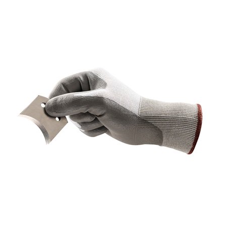 GLOVE WHITE HPPE 13G;GRAY PU PALM COAT - Latex, Supported